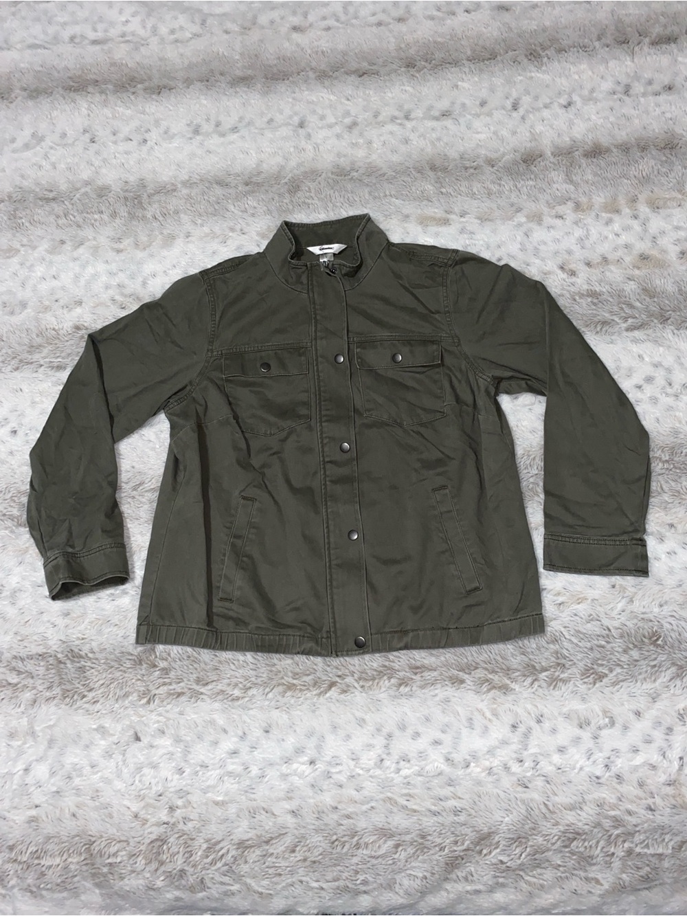 CJ Banks Olive Green Military-Style Field Jacket